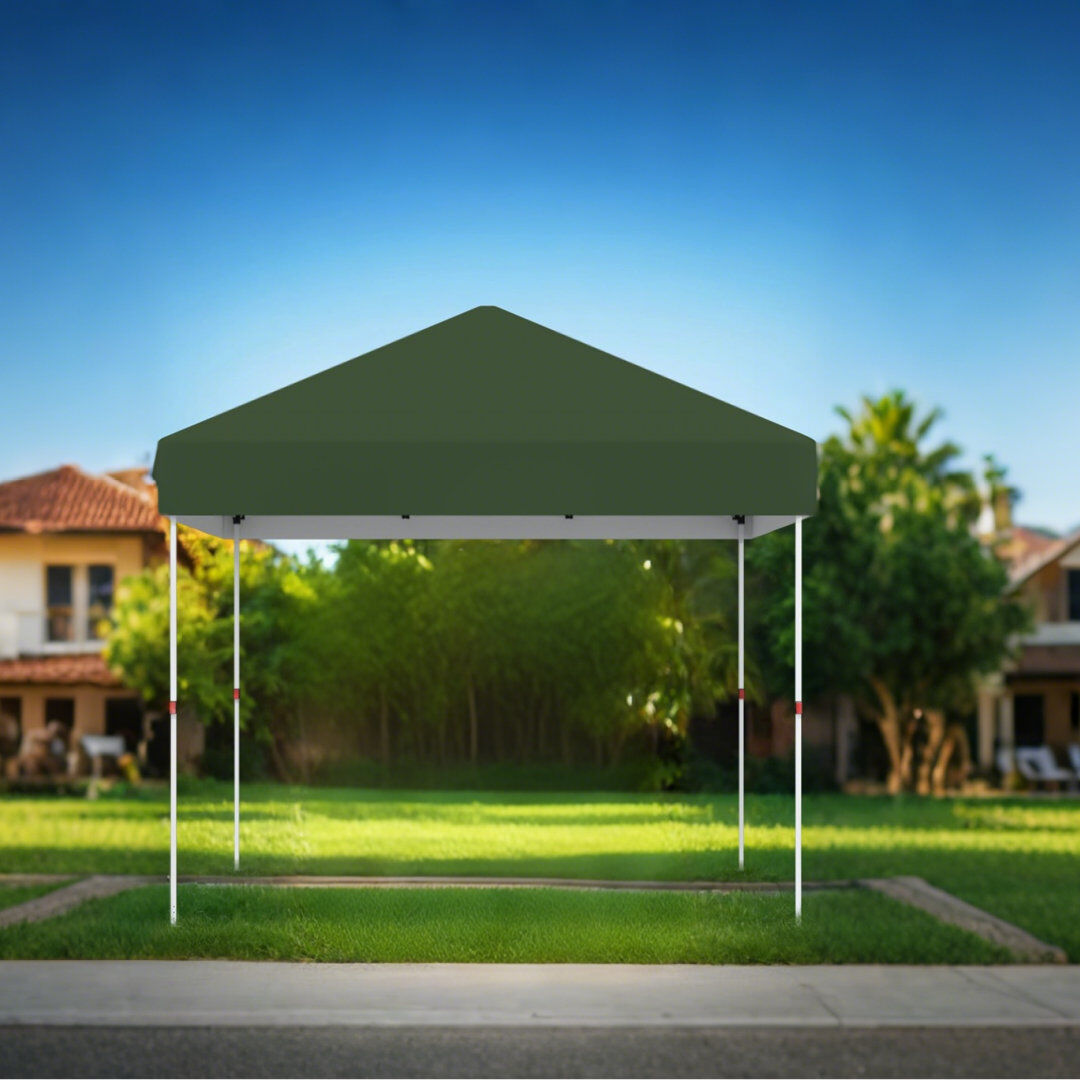 Blue Elephant 10x10 FT Easy Pop Up Canopy Tent, One Person Instant Set-up, UPF 50+ Waterproof Portable Shelter with Roller Bag, Stakes, Ropes & Sandbags for Patio, Khaki