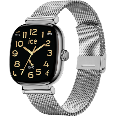 Smartwatch ICE-WATCH, silber (silberfarben, silberfarben), Smartwatches, Damen, Smartwatch, Armbanduhr, Damenuhr, Lederarmband, Bluetooth, digital