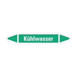 Aufkleber I RKZ-Etikett Kühlwasser, grün/weiß, für Ø 40-60mm, 218x37mm, 5/Bogen