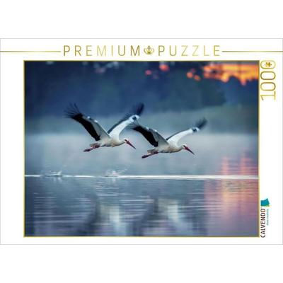 CALVENDO Puzzle Majestätischer Flug über den See. | 1000 Teile Lege-Größe 64 × 48 cm Foto-Puzzle für glückliche Stunden