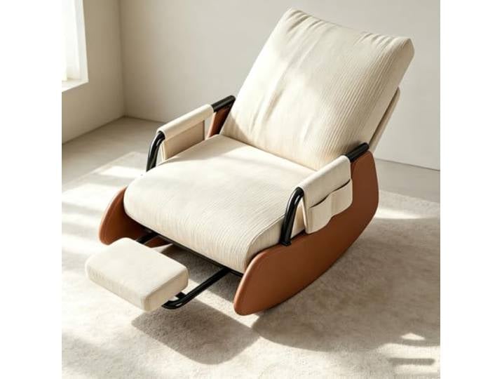 LCNDKF Schaukelsessel Modern - für Gemütliche Ruhemomente Schaukelnder Komfortsessel mit tiefer Sitzfläche 60x60cm und Rückenunterstützung für Lesestunden.