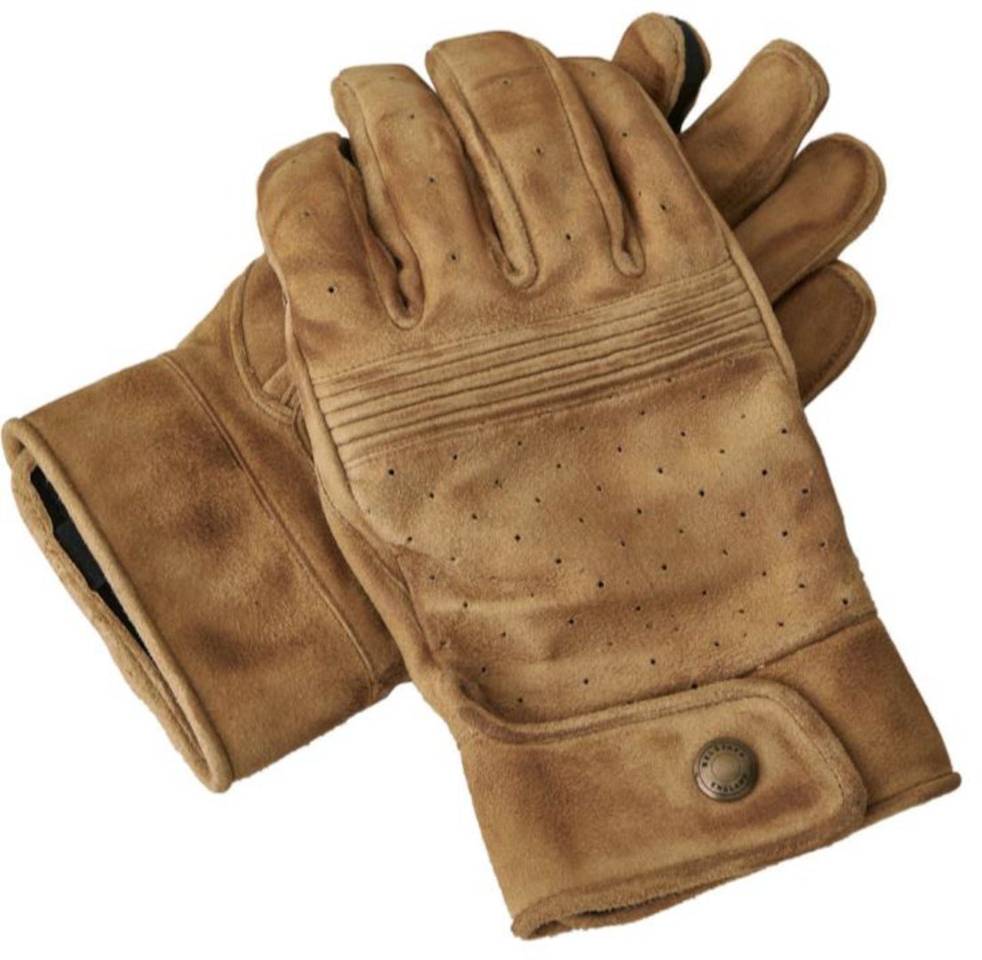 Belstaff Montgomery Velours Motorrad Handschuhe 105381SAND2XL