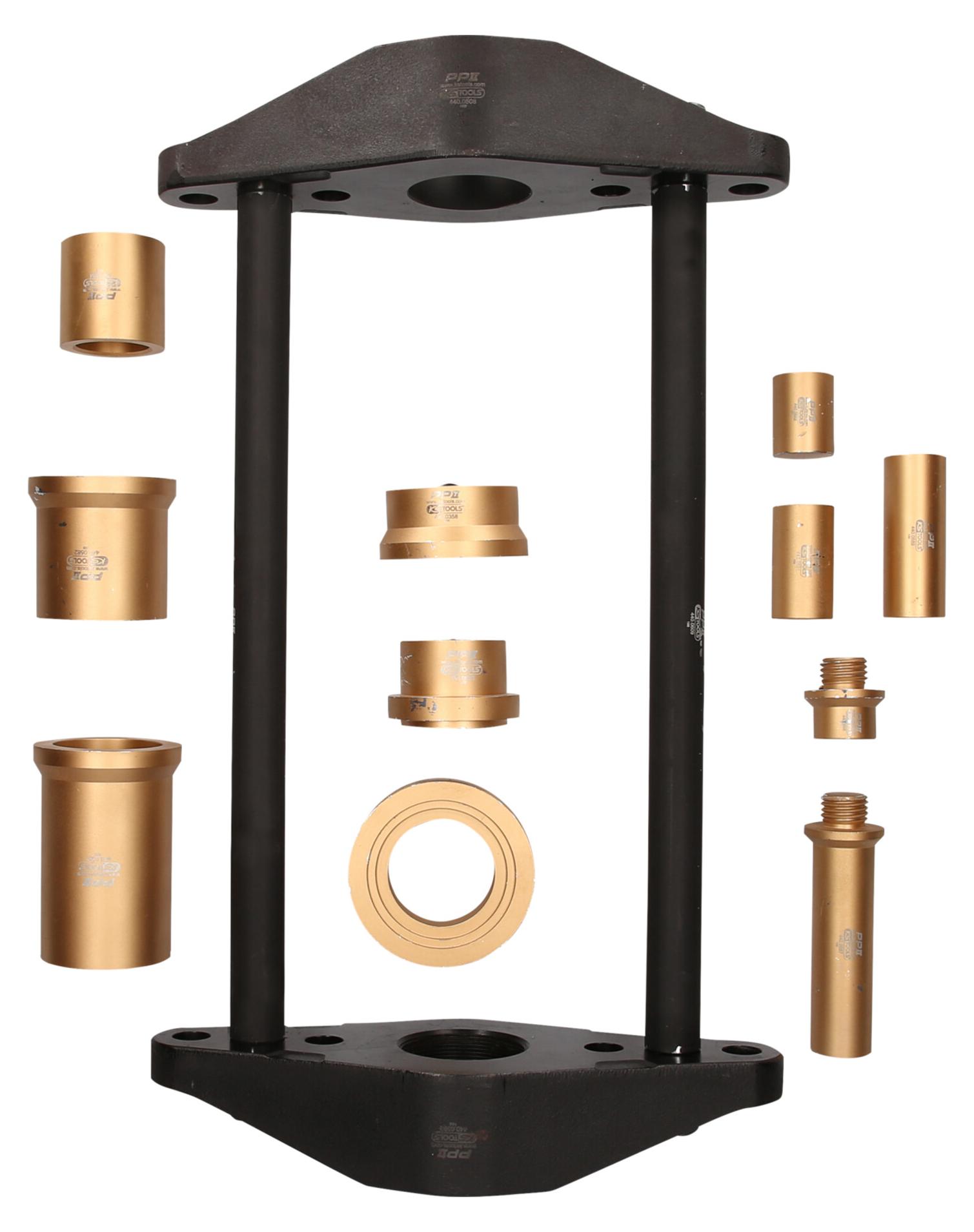 KS TOOLS Universal-Satz zum Auswechseln von Achsschenkelbolzen 45 t, 12-tlg ( 440.0665 )