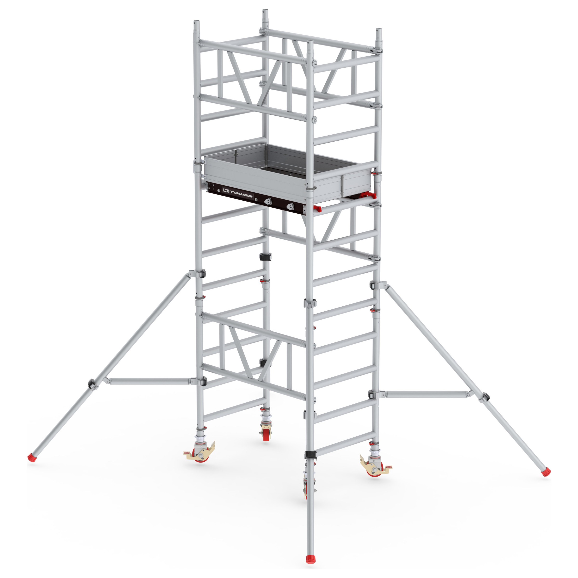 Altrex MiTower 1-Personen-Gerüst Aluminium mit Holz-Plattform 0,75x1,27m 4,20m AH C003000