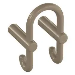 Hewi 801 Garderoben-Doppelhaken 801.90.03086 sand, Haken nach hinten