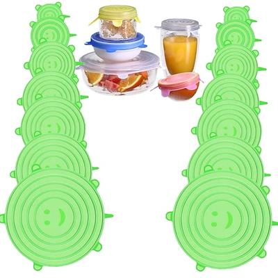 12 Stück Silikon-Stretchdeckel, wiederverwendbare luftdichte Frischhaltefolien, Silikon-Frischhaltedeckel für Schüsseln, Tassen, Behälter, Lebensmittelaufbewahrung