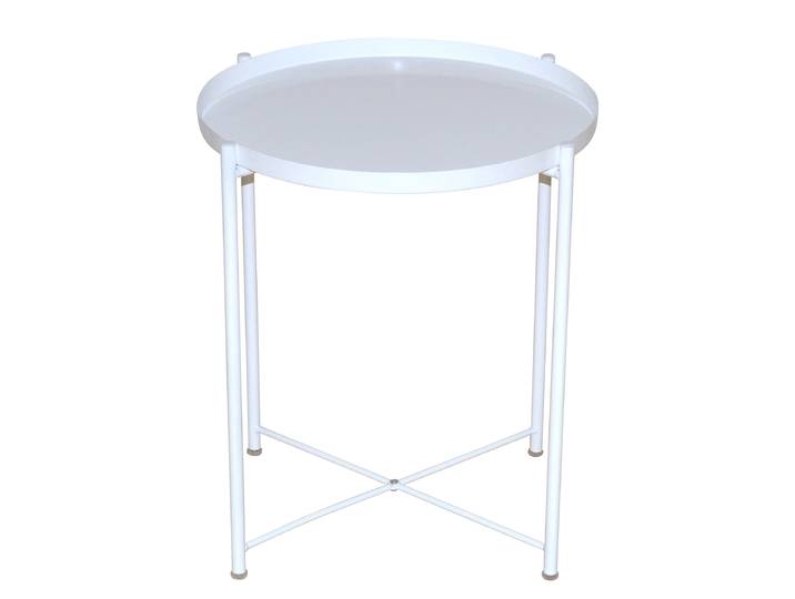 Table d’appoint Tepojas Ø 47cm Blanc/Blanc