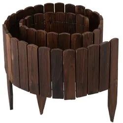 Relaxdays Beeteinfassung Holz flexibel Dunkelbraun