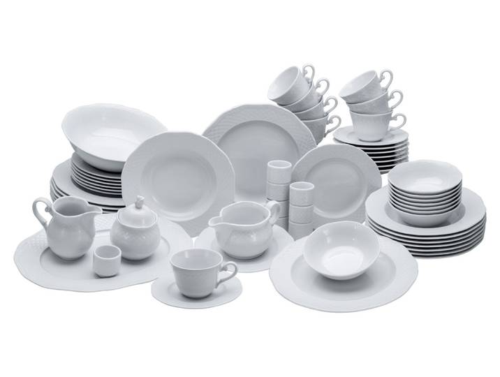 creaTable Kombiservice 61-tlg ARIANNE, Weiß, Porzellan