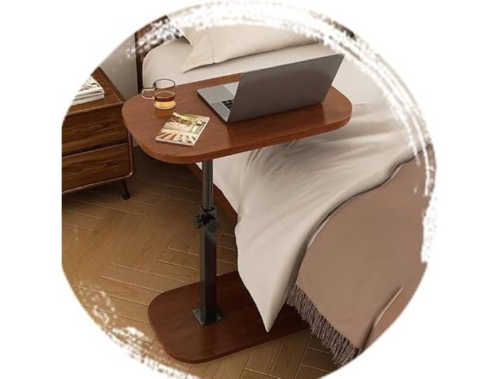 Verstellbarer Beistelltisch Aus Walnussholz For Sofas Und Verschiebbarer Nachttisch Mit Couchtisch, Moderner Nachttisch For Wohnzimmer Und Schlafzimmer, Platzsparendes Design