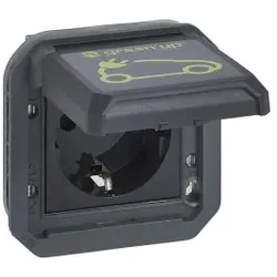 Legrand 069818L Plexo New Einsatz Green”Up Schutzkontakt-Steckdose SL,EB,IP44,IK08, Anthrazit