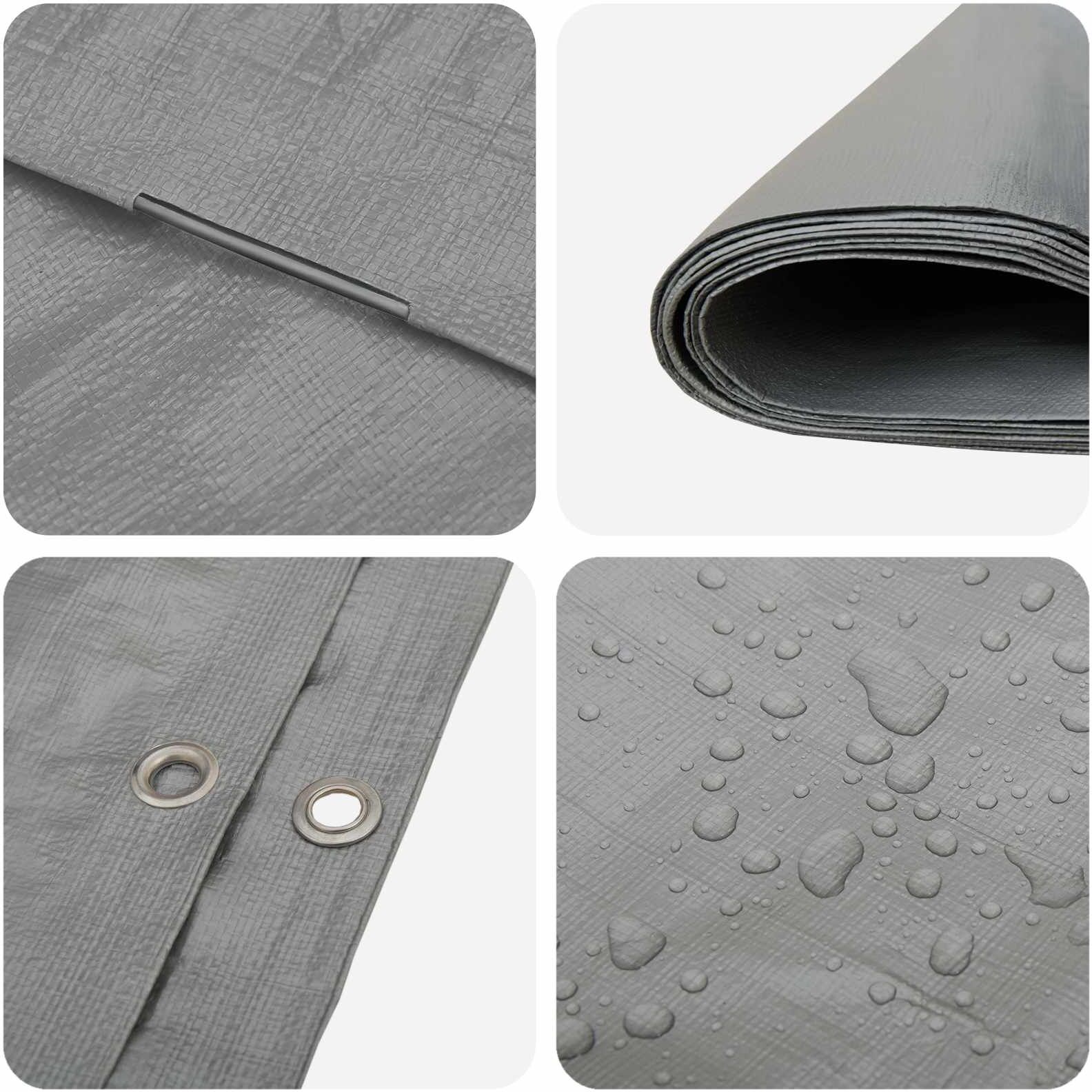 vidaXL Bâche avec œillets Gris clair 2 x 3 m 260 gsm PE