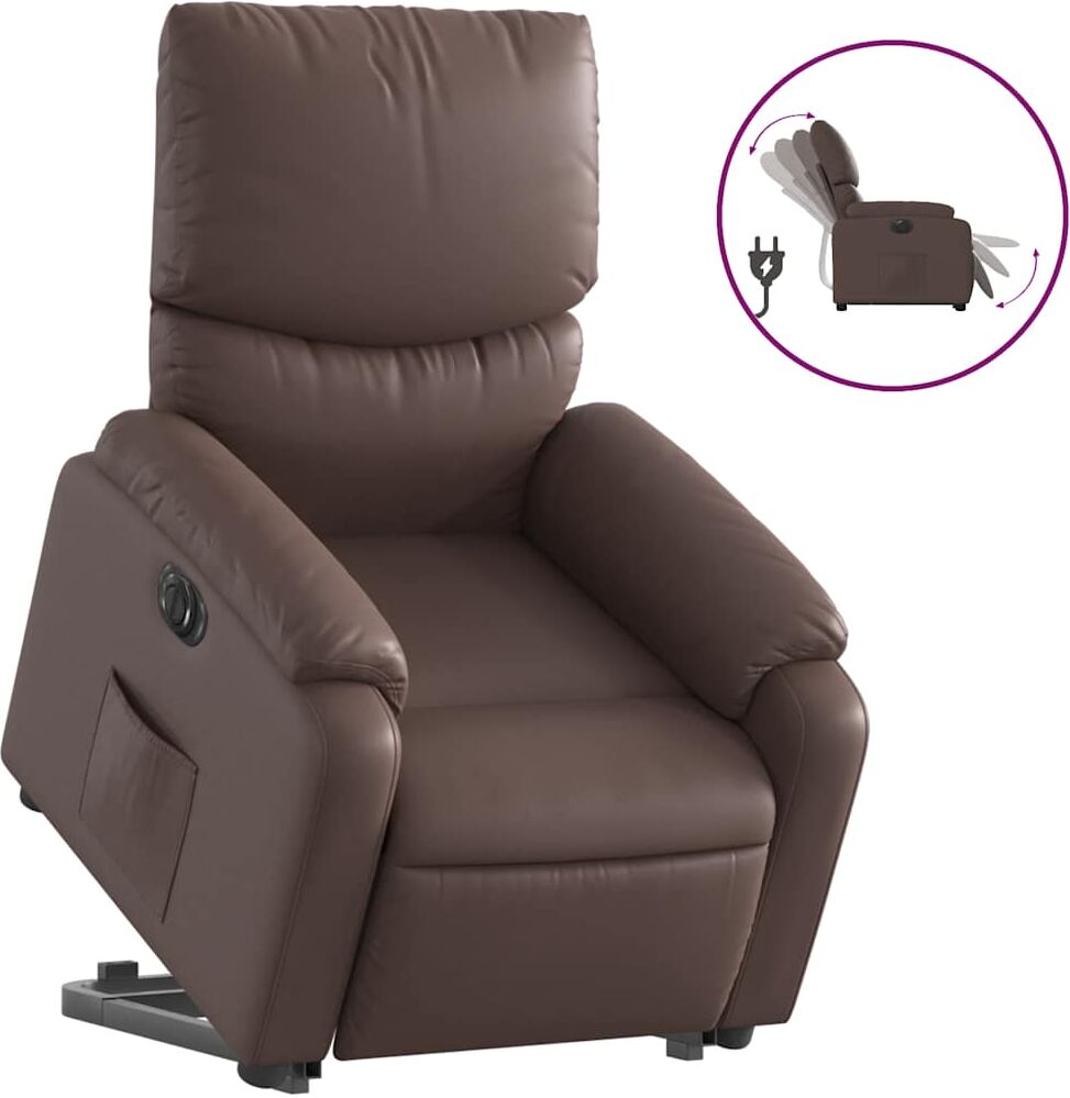 vidaXL Fauteuil inclinable électrique marron similicuir