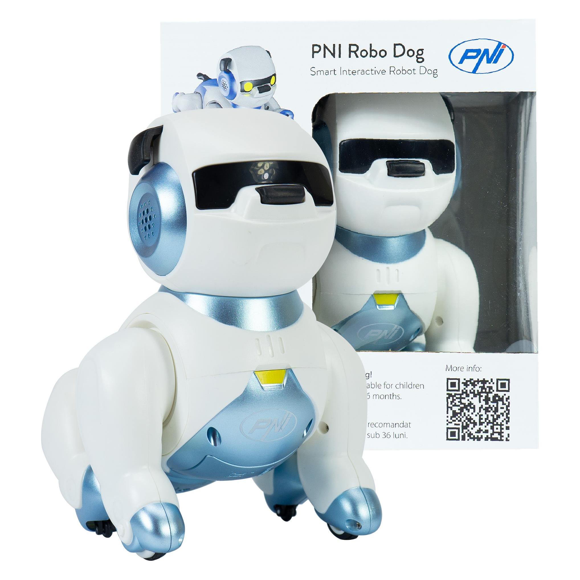 PNI Interaktiver intelligenter Roboter Robo Dog, Sprachsteuerung, Touch-Tasten, weiss-blau, inklusive (43698382)