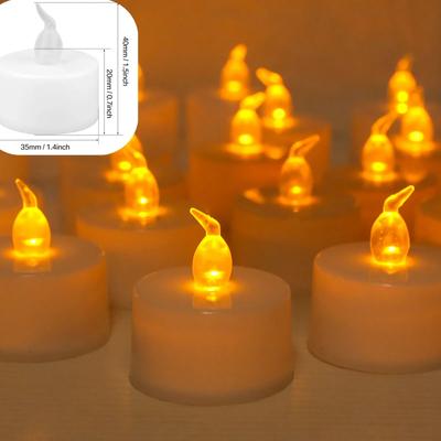 Uplifted Finds 12 Or 24 Pack LED Flameless Flickering Tea Light Warm White Candles For Wedding Birthday Christmas Home Decor 12 Pcs yellow Light