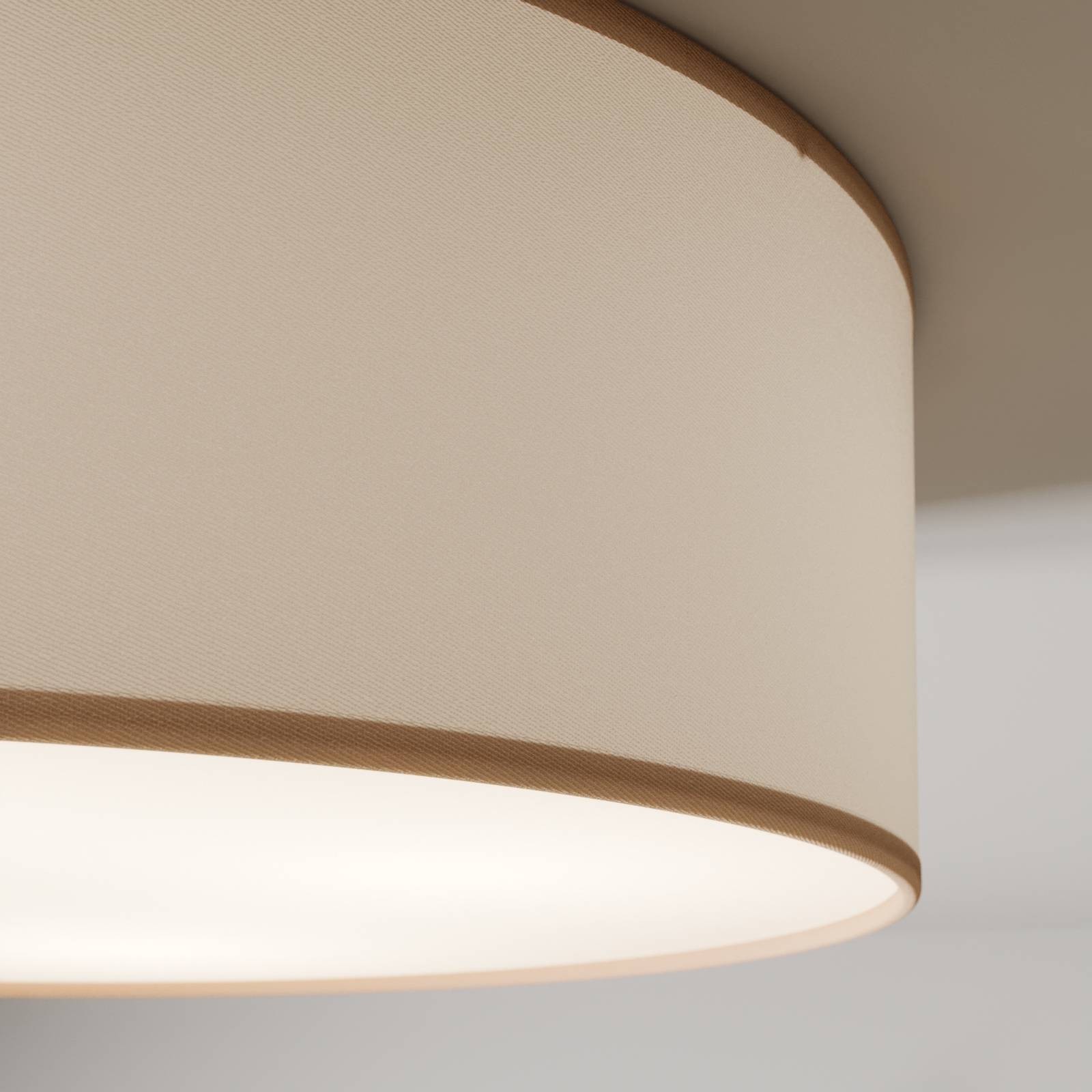 Ceiling Light Rondo TK Lighting, dimmable, Cream / amber, Bedroom, Textile / fabric / silk, Modern, Ceiling Light