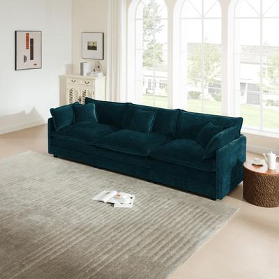 GDFStudio - Thaddeus Three-Seater Chenille Modular Sofa with Arm and Toss Pillows