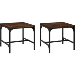 Décoshop26 - Set aus 2 Beistelltischen 40 x 40 x 35 cm Holzwerkstoff braune Eiche DEC031306 DEC031306