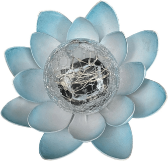 Everyday Crate Solar Lotus Garden Light Waterproof LED Courtyard Lamp For Outdoor Patio Decor Blue Lotus