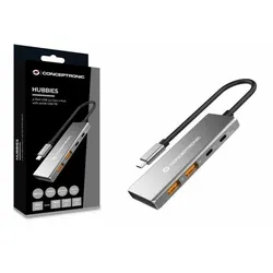 CONCEPTRONIC 4 Port USB 3.1 Hub, USB-C 3.1 [Stecker]