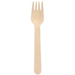 Papstar 180 Gabeln, Holz pure 16 cm