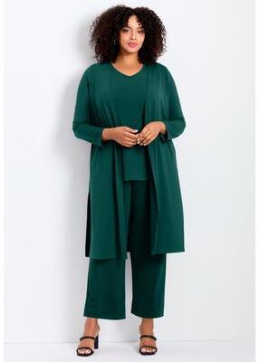 Plus Size Women's Duster Cardigan by Avenue in Emerald Green (Size 14)
