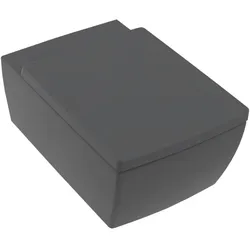Villeroy & Boch Memento 2.0 Wand-Tiefspüler 4633R0I4 Graphite C-plus, 37,5x56cm, Direct Flush