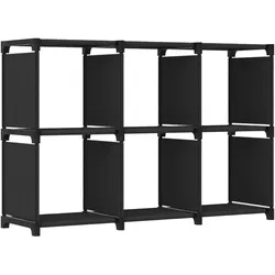 vidaXL Würfel-Regal 6 Fächer Schwarz 103x30x72,5 cm Stoff