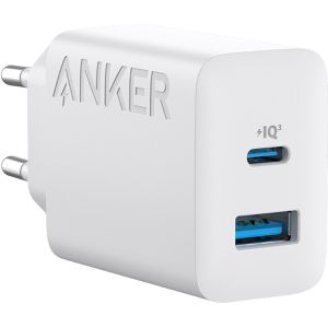Anker USB-Ladegerät 312, 20 Watt, 1x USB-C und 1x USB-A, 2 Ports, Schnellladegerät