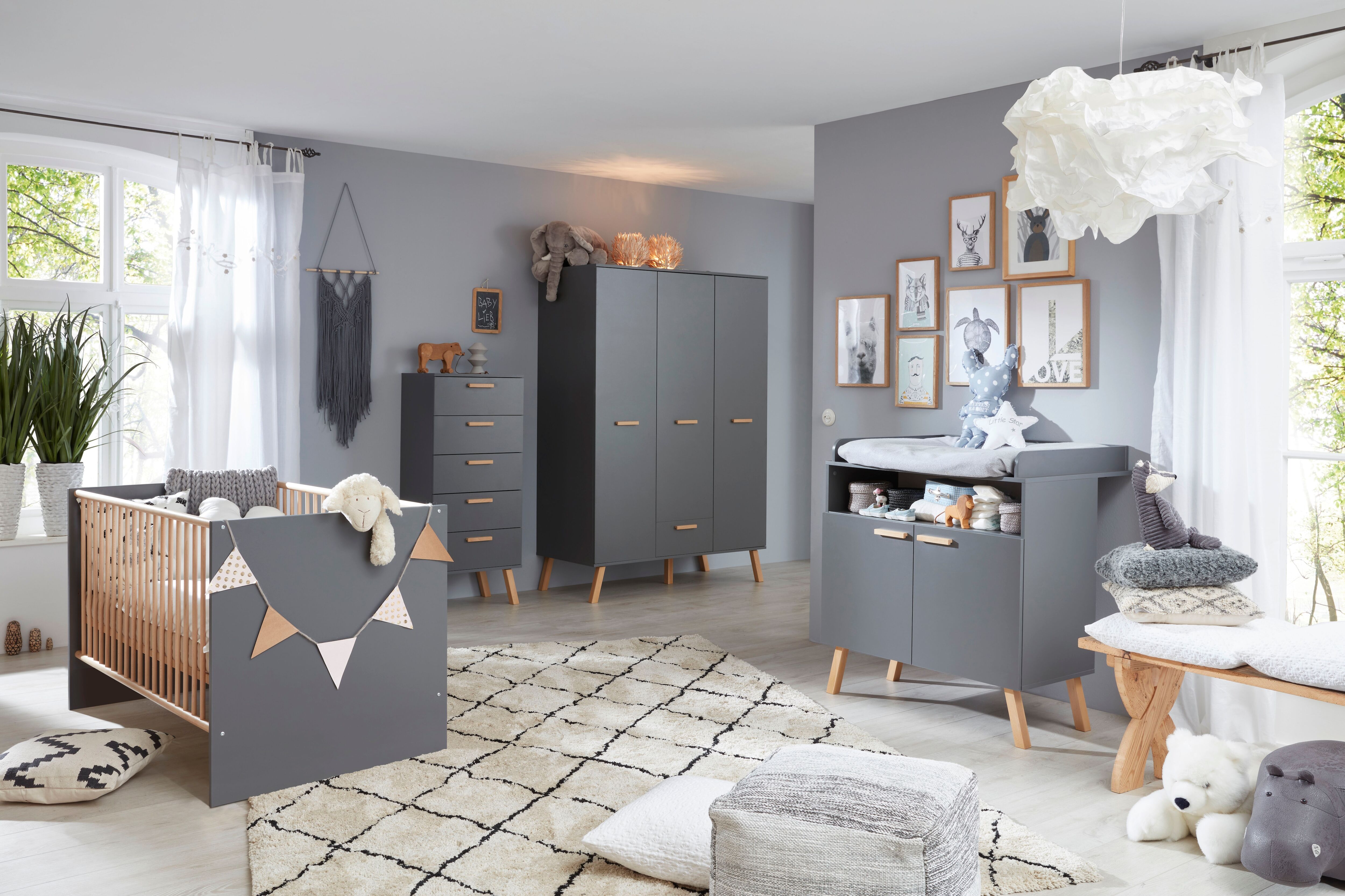 Umbauseiten TRENDTEAM "Mats", grau, B:140cm H:27cm T:2cm, Holzwerkstoff, Umbauseiten, Umbauseiten, passend zu Babybett Mats grau Einheitsgröße
