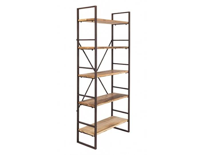 CASA Regal Eisenregal ROSSINO Antik Braun, 5 Fächer aus Alten Ulmenholz