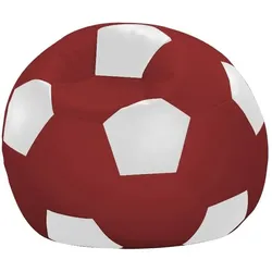 linke licardo Fußball-Sitzsack Kunstleder weiß/rot Ø 90 cm