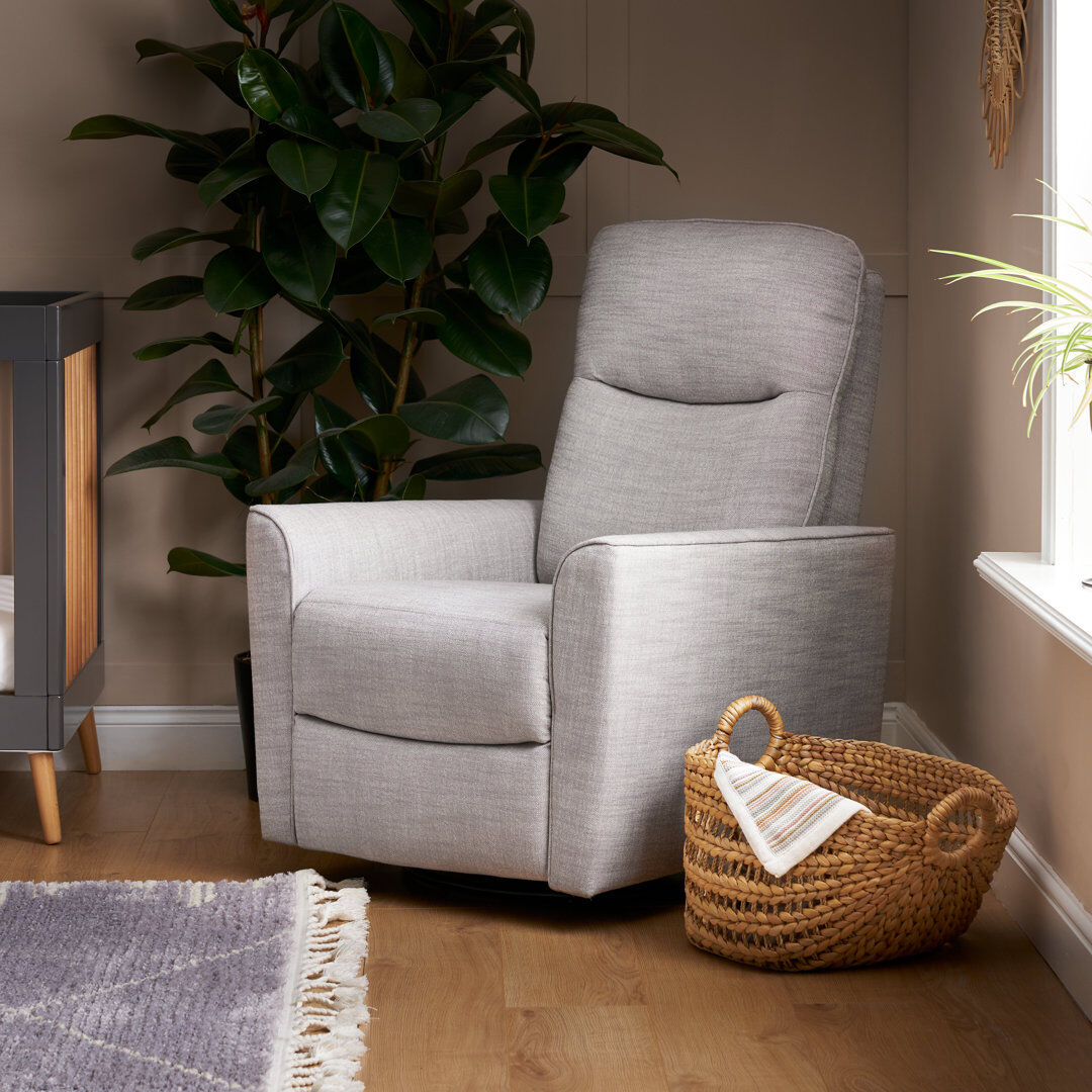 Obaby Savannah Swivel Glider Reclining Chair Black 90cm H X 70cm W X 90cm D