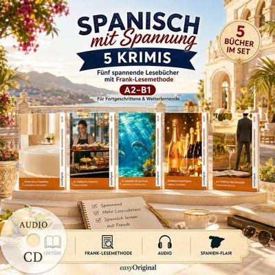 Spanisch mit Spannung: 5 moderne Krimis A2–B1 (+ 5 Audio-CDs), Set von Elena Vallejo, EasyOriginal Verlag, 978-3-99197-041-5