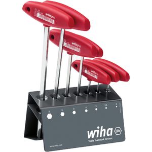 Wiha Sechskantschlüssel 334VB, 00953, 2 - 8mm, mit T-Griff, 7-teilig