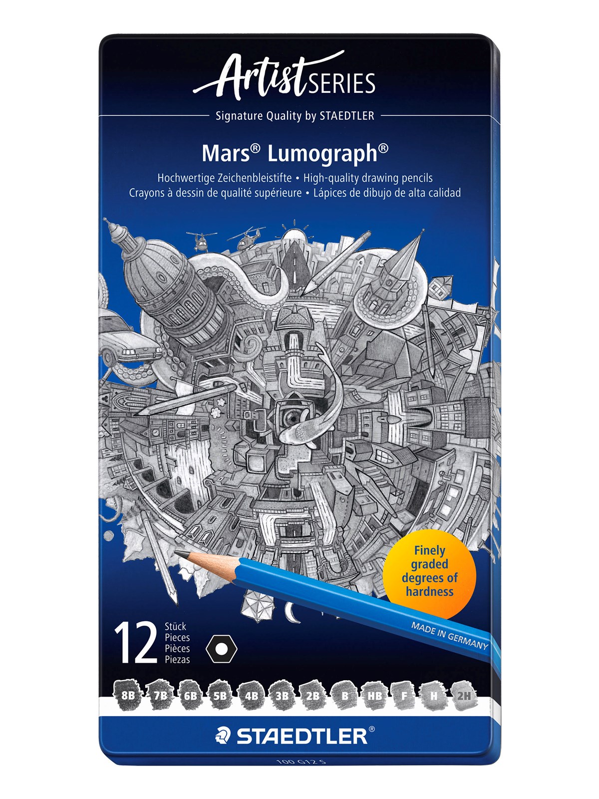Staedtler Pencil Mars Lumograph x12 100% PEFC