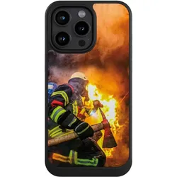 Nivocase Hülle für Apple iPhone 15 Pro Max Handyhülle NIVOcore Case Schwarz Feuer Feuerwehr Lebensretter (Apple iPhone 15 Pro Max), Smartphone Hülle, Schwarz