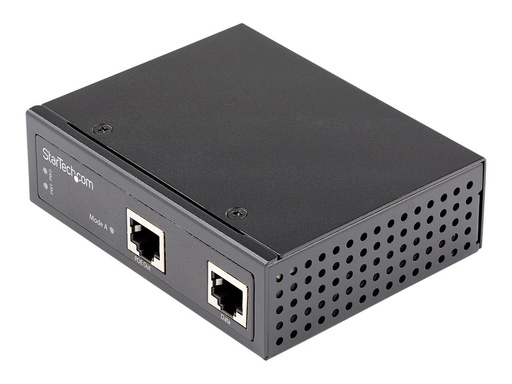 StarTech.com Industrial Gigabit Ethernet PoE Injector - 30W 802.3at PoE + Midspan 48V-56VDC Hutschiene Power over Ethernet Adapter - -40°C bis 75°C - Kameras/Sensoren/WLAN Zugang (POEINJ30W) (POEINJ30W)
