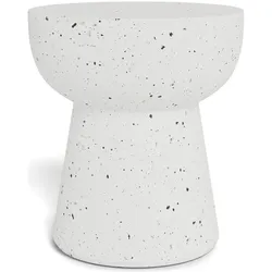 Actona »Cabra« Ecktisch rund Faserzement Terrazzo weiß Ø 40x45 cm / Faserzement Terrazzo weiß