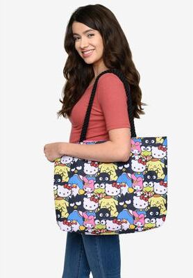 Women's Hello Kitty Tote Bag Travel Beach Carry-On Tote Bag by Hello Kitty in Multi