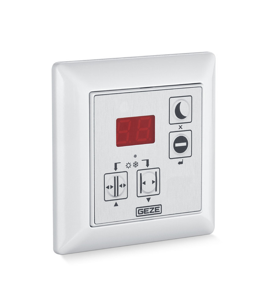GEZE Programmschalter DPS, UP,alpinweiß,Drucktaste,ohne Off 155809