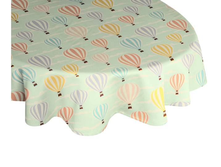 Tischdecke ADAM Balloons Gr. 1, grün, B:220cm L:145cm, Bio-Baumwolle, Tischdecken, Tischdecke, GOTS organic, für Kinder