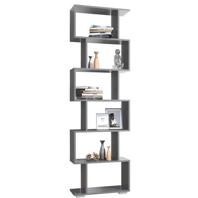 Standregal VCM "Holz Raumteiler Stand Regal Deko Bücher Palusa L", schwarz (anthrazit), B:60cm T:24cm, Regale, Standregal