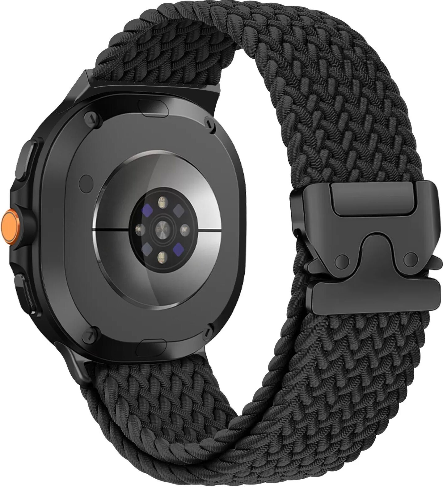 INF Geflochtenes elastisches Nylonarmband mit Fallschirmschnalle kompatibel mit Amazfit T-Rex 2 Schwarz