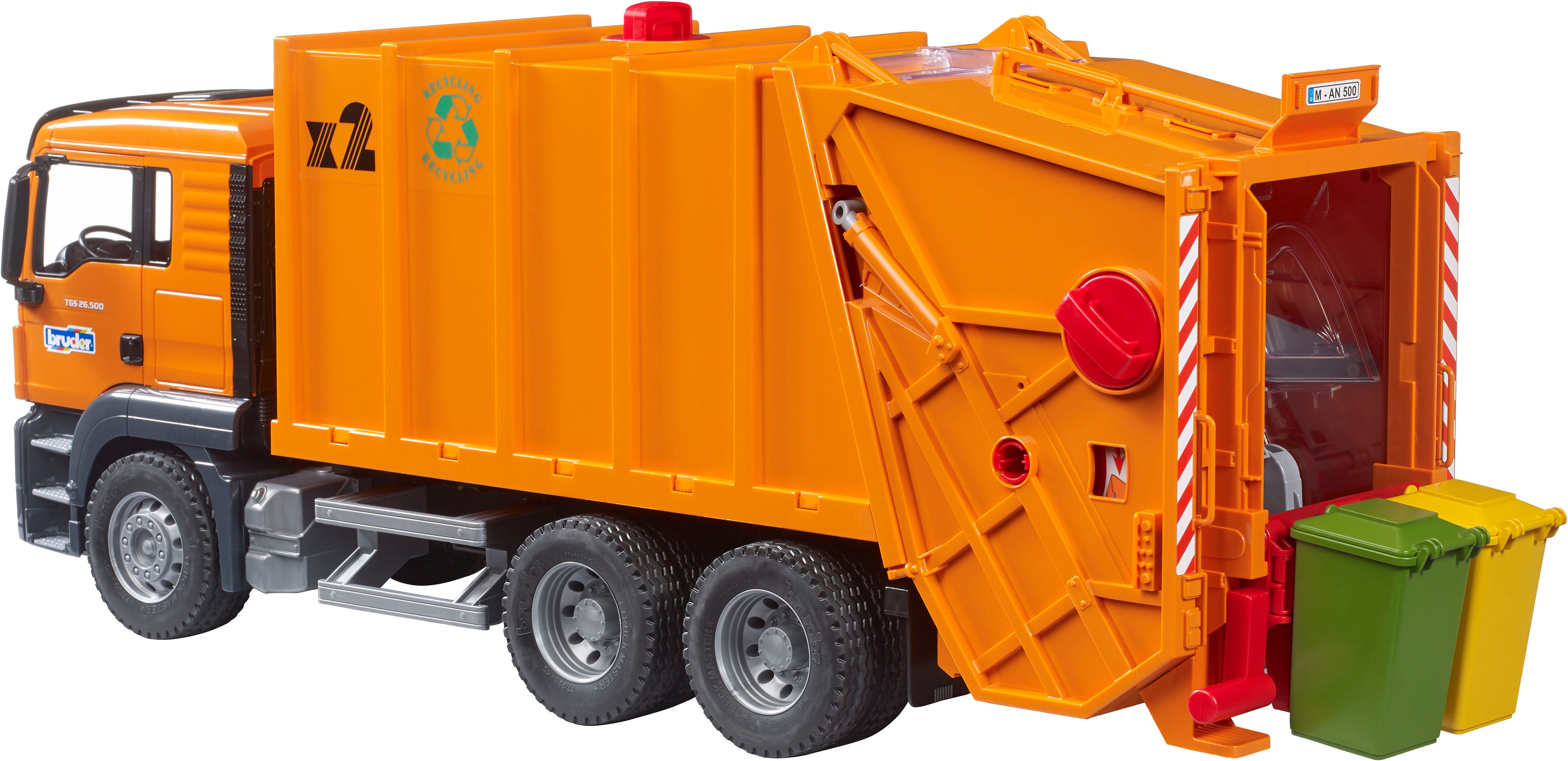 Spielzeug-LKW BRUDER "MAN TGS Müll LKW (03760)", orange, Spielzeugfahrzeuge, Kinder, Kunststoff, Spielzeug-LKW, Made in Europe