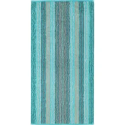Unique Handtuch 70 x 140 cm mit Streifen türkisfarbig