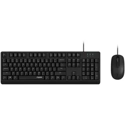 Rapoo NX1500 kabelgebundenes Tastatur Maus Set - QWERTZ DE - schwarz