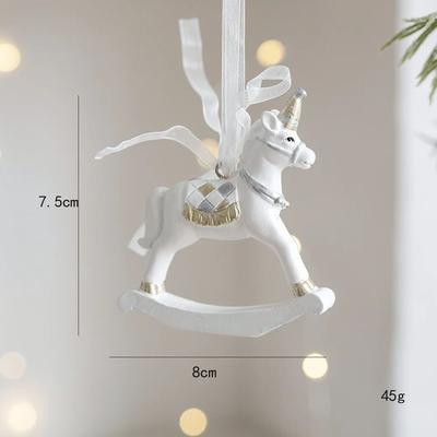 Uplift Treasures Retro 3D Christmas Tree Bell Resin Ornament whiteunicorn