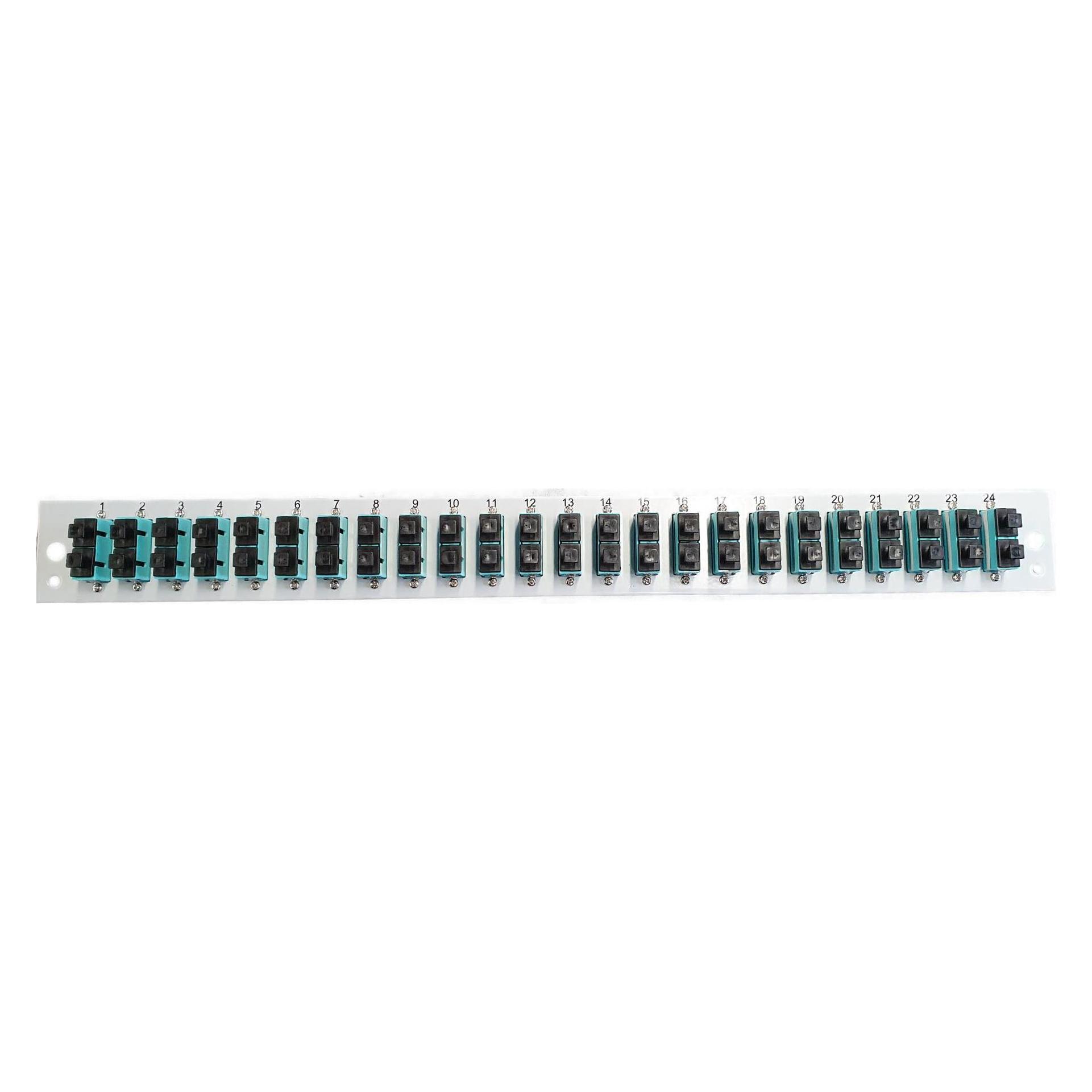 EFB Elektronik Bestückte Frontblende mit 24 x SC Duplex Kupplung OM3 vertikal, schwarz (SB-FP-S-24SC-D-V-OM3)