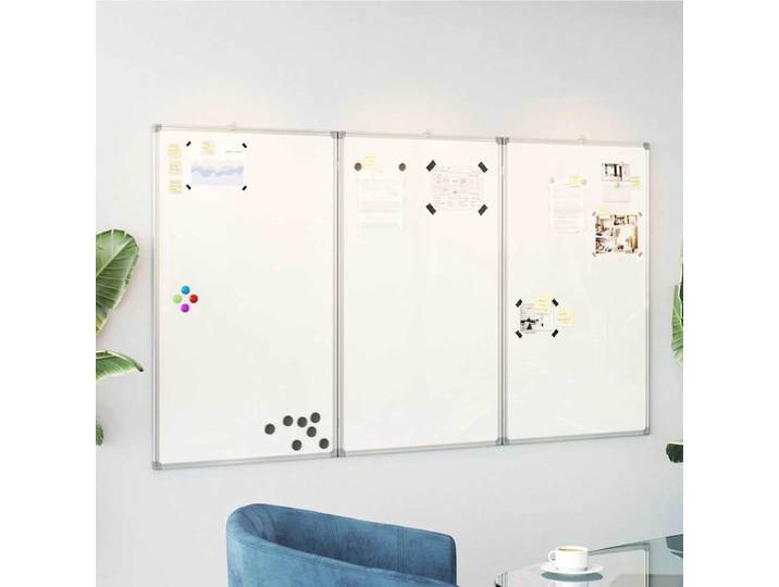 Tableau blanc magnétique pliable 120x80x1,7 cm en aluminium, tableau blanc magnétique pliable, tableau effaçable à sec portable en aluminium pour le bureau et la maison